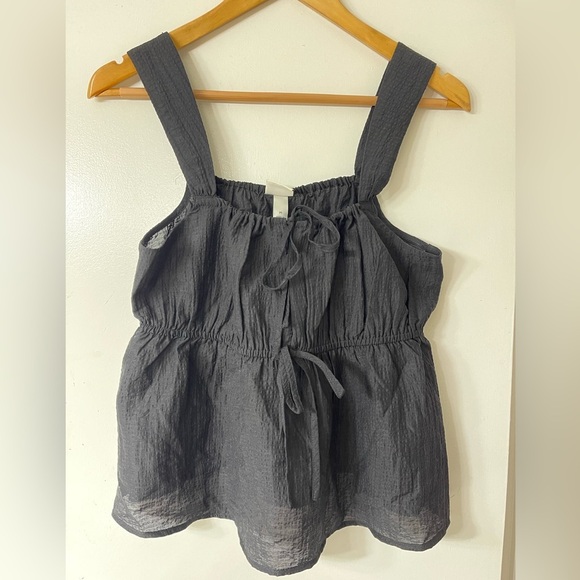 NWT a new day Black Textured Tied Tank Top - Picture 2 of 5